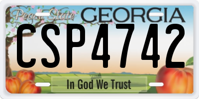 GA license plate CSP4742