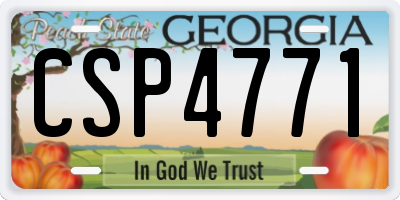 GA license plate CSP4771