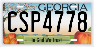 GA license plate CSP4778