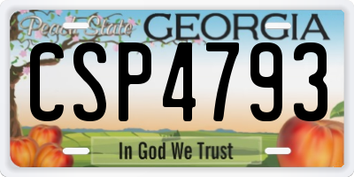 GA license plate CSP4793
