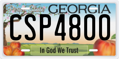 GA license plate CSP4800
