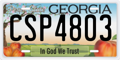 GA license plate CSP4803
