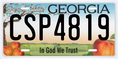 GA license plate CSP4819
