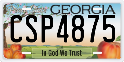 GA license plate CSP4875