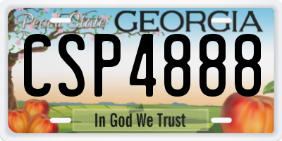 GA license plate CSP4888