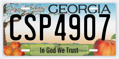 GA license plate CSP4907
