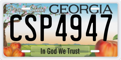 GA license plate CSP4947