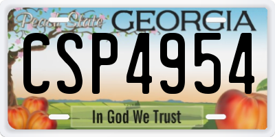 GA license plate CSP4954