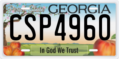 GA license plate CSP4960