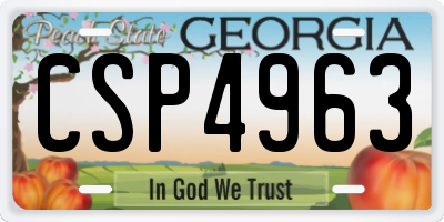 GA license plate CSP4963