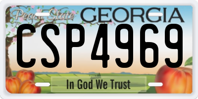 GA license plate CSP4969