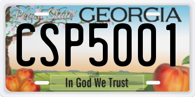 GA license plate CSP5001