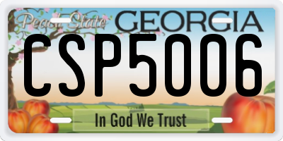 GA license plate CSP5006