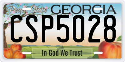 GA license plate CSP5028