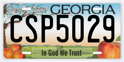 GA license plate CSP5029