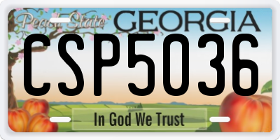 GA license plate CSP5036