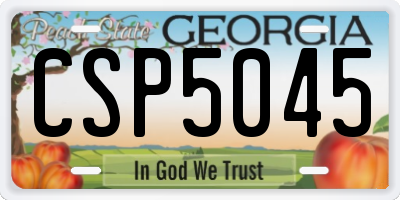GA license plate CSP5045