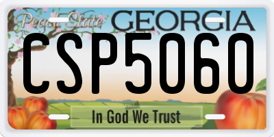 GA license plate CSP5060