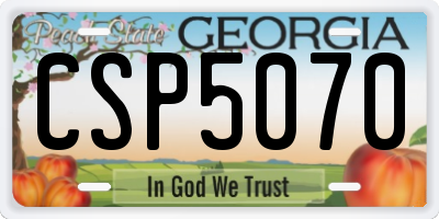 GA license plate CSP5070