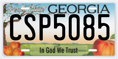 GA license plate CSP5085