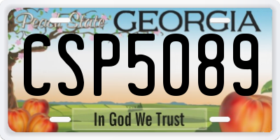 GA license plate CSP5089