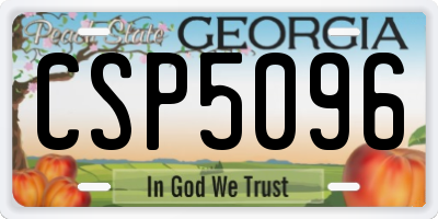 GA license plate CSP5096
