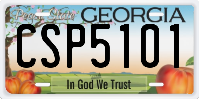 GA license plate CSP5101