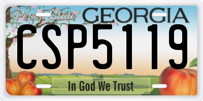 GA license plate CSP5119