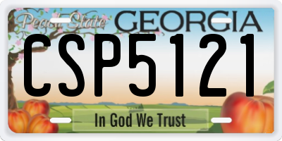 GA license plate CSP5121