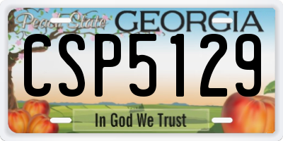 GA license plate CSP5129