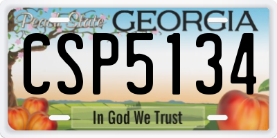 GA license plate CSP5134