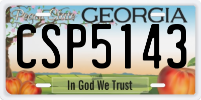 GA license plate CSP5143