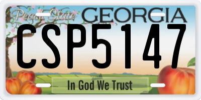 GA license plate CSP5147