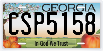 GA license plate CSP5158