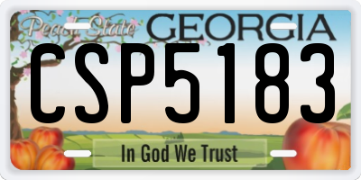 GA license plate CSP5183