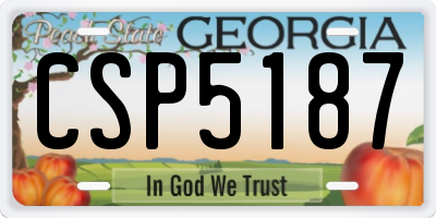 GA license plate CSP5187