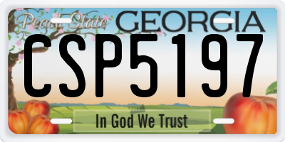 GA license plate CSP5197