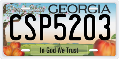 GA license plate CSP5203