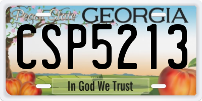 GA license plate CSP5213