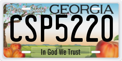 GA license plate CSP5220