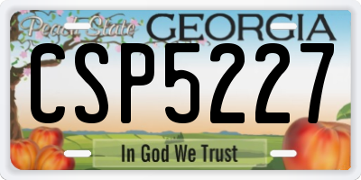 GA license plate CSP5227
