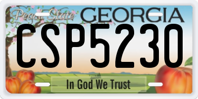 GA license plate CSP5230