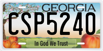 GA license plate CSP5240