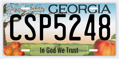 GA license plate CSP5248