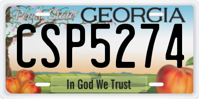 GA license plate CSP5274