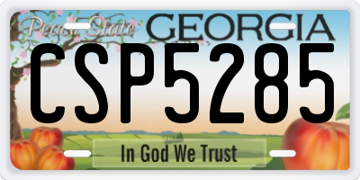 GA license plate CSP5285