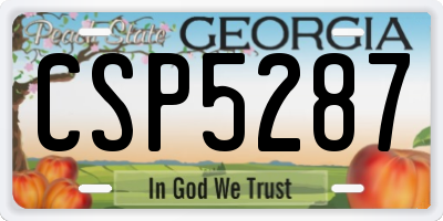 GA license plate CSP5287