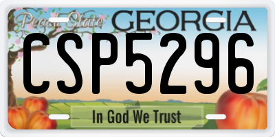 GA license plate CSP5296