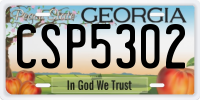 GA license plate CSP5302