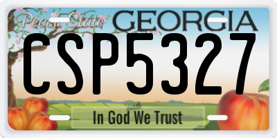 GA license plate CSP5327